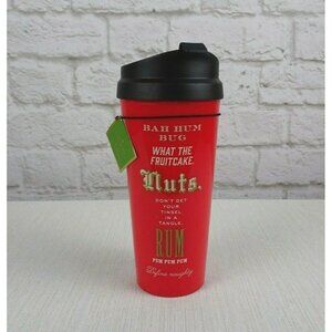 New Kate Spade Thermal Mug Bah Hum Bug Tumbler With Lid Holidays Christmas 16 oz